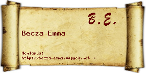 Becza Emma névjegykártya